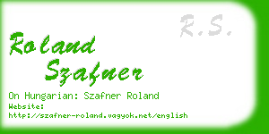 roland szafner business card